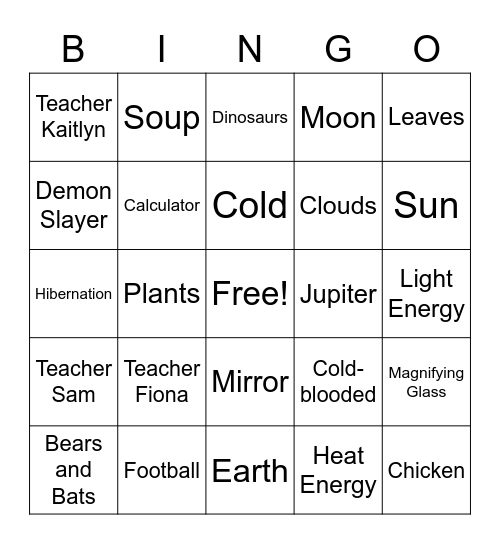 P2 Bingo Card