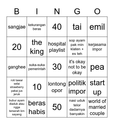 Groovypark Bingo Card