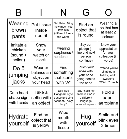 ENP Bingo Card