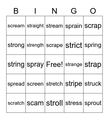 Sort 37 Triple R Blends-SCR,STR, SPR Bingo Card