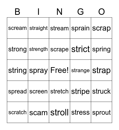 Sort 37 Triple R Blends-SCR,STR, SPR Bingo Card