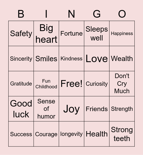 Wishes for Frida's Baby Girl Bingo Card