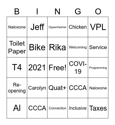 Carnegie COVID-19 Bingo Card