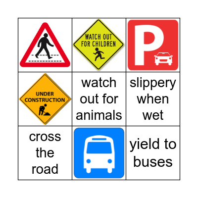 Traffic Signs Bingo Card