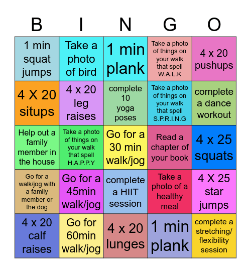 2 weeks to half term Bingo Card