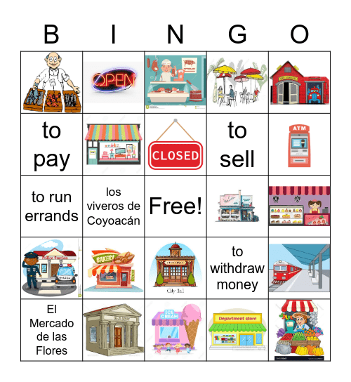 Vamos de Compras Bingo Card