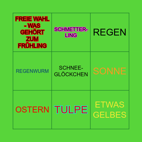 FRÜHLINGSMERKMALE Bingo Card