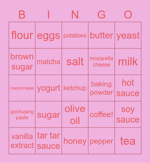 WINTER'S LIST Bingo Card