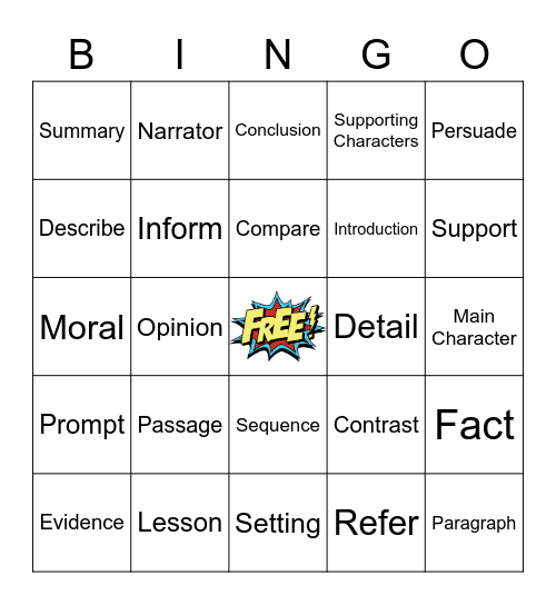 Vocab BINGO Card