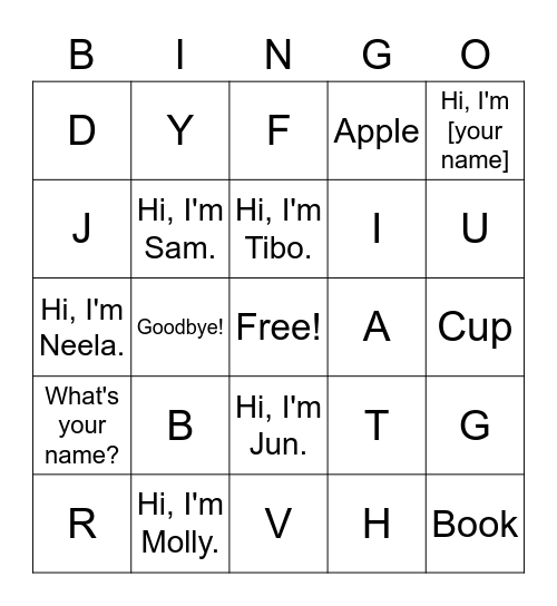 Hello, I'm Tibo Bingo Card