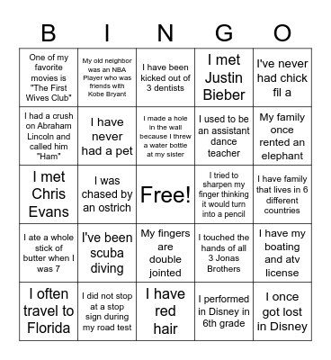Bingo 2 Bingo Card