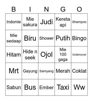 Punya Bebeloooo Bingo Card