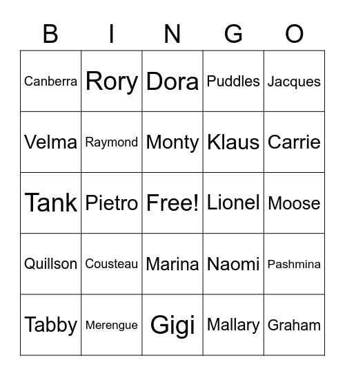Animal Crossing Bingo Card