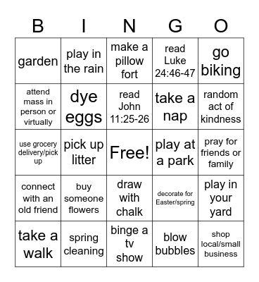 MOPS Bingo - April Bingo Card