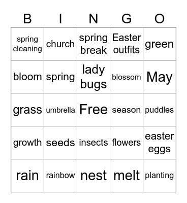 Happy Spring Bingo Card