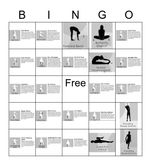 Let's Stretch! Bingo Card