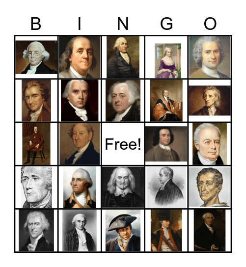Framers and Philosophers Bingo Card