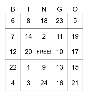 Valentine's Day Bingo Card