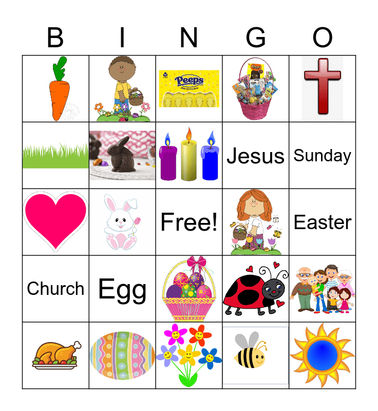 Easter Bingo for Kids Bingo Card