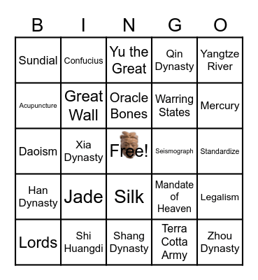 Ancient China Review Bingo Card