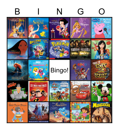 Bingo Musical Bingo Card