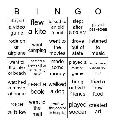 Find someone who... Bingo Card