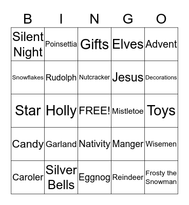 CHRISTMAS Bingo Card