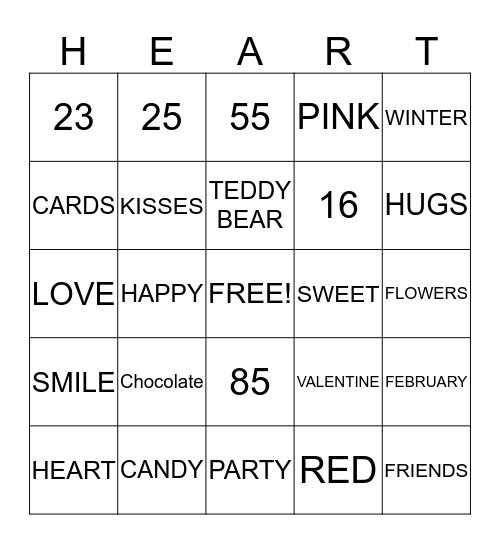 HAPPY VALENTINE'S DAY! Bingo Card