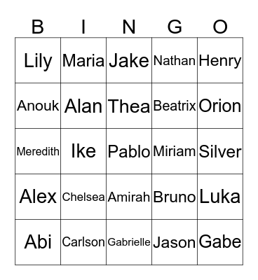 Ms. Schwenk's Valentine's Bingo Card
