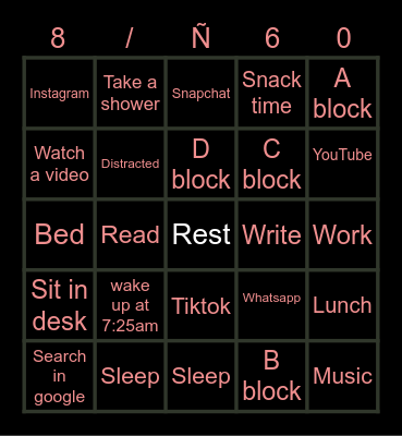 REMOTE DAY Bingo Card