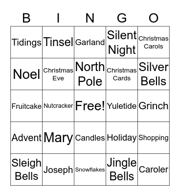 CHRISTMAS Bingo Card