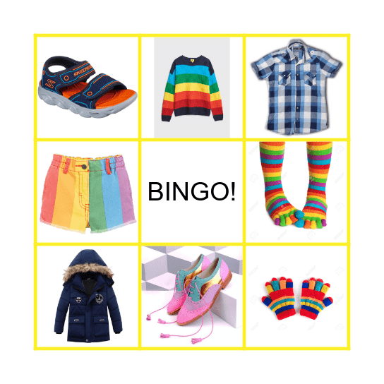 CLOTHES Bingo Card
