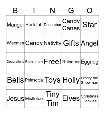 CHRISTMAS Bingo Card