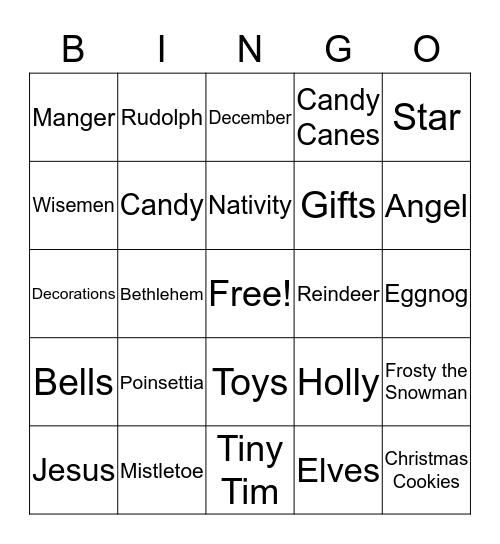 CHRISTMAS Bingo Card