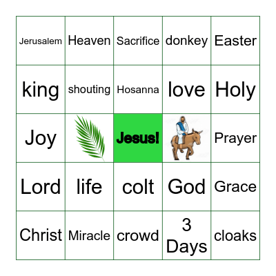 Palm Sunday Bingo Card