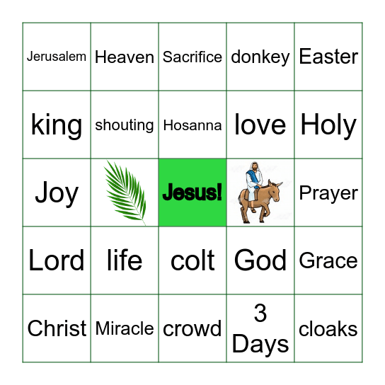 Palm Sunday Bingo Card