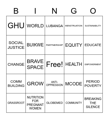 Globemed Bingo Card