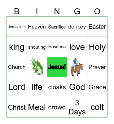 Palm Sunday Bingo Card