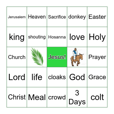 Palm Sunday Bingo Card