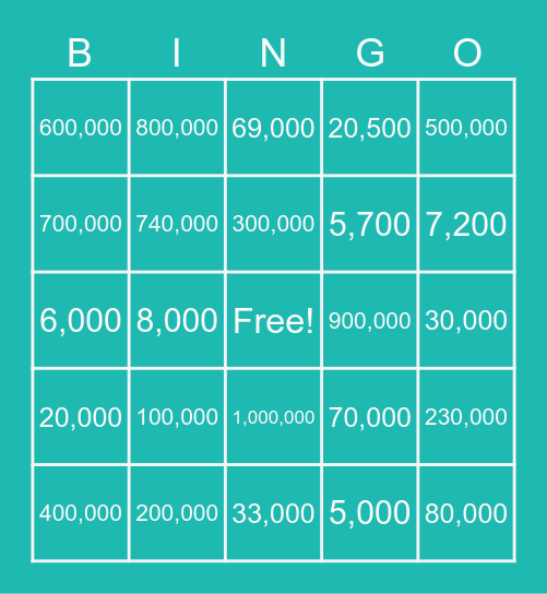 ROUNDING 2 Bingo Card