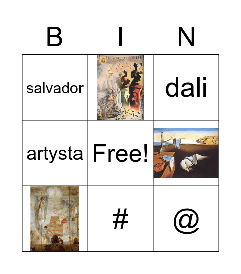 Malarstwo Bingo Card