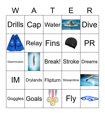 Swimming Bingo Card