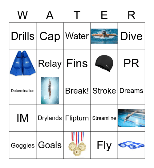 Swimming Bingo Card