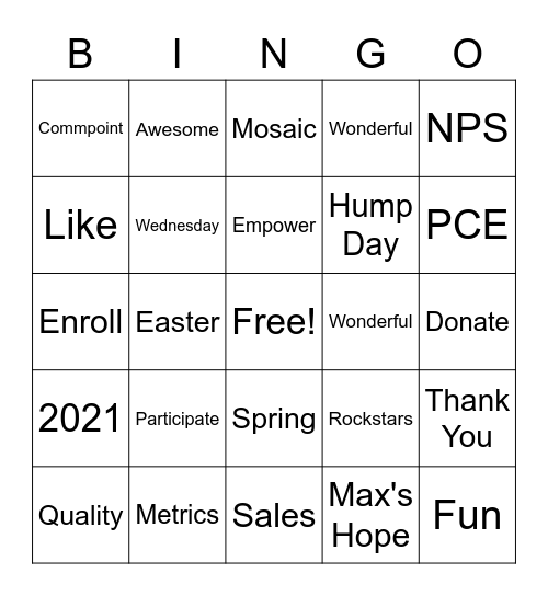Bingo Time Bingo Card