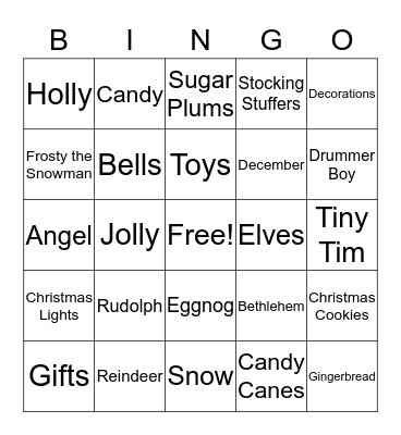 CHRISTMAS Bingo Card