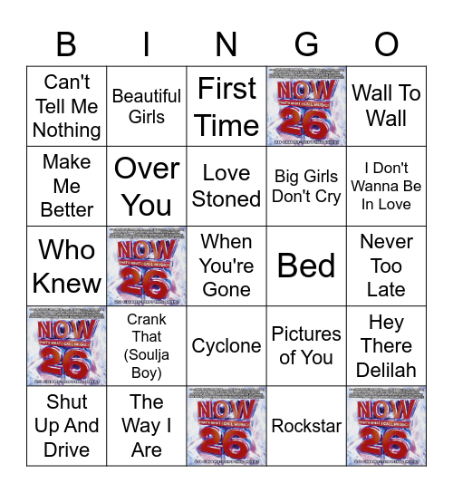 Now 26 Bingo Card