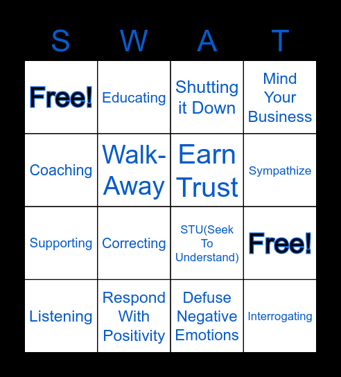 Empathy Bingo Card