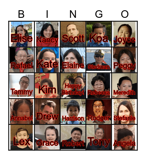 Sophia & Tina's Birthday Bingo Card