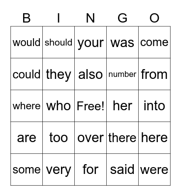 Fundation G1  U8 W2 Bingo Card