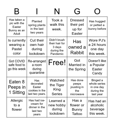 Zoom Easter BINGO Card